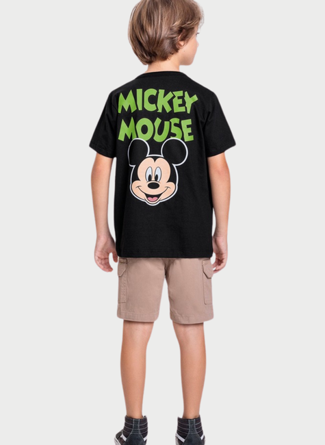 Camiseta Menino Mickey Com Estampa Nas Costas Fakini 3726 Thaluc