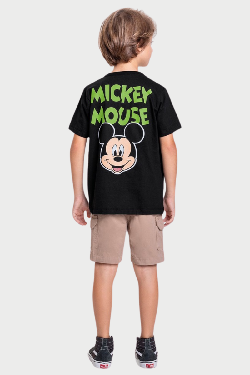 Camiseta Menino Mickey Com Estampa Nas Costas Fakini 3726 Thaluc